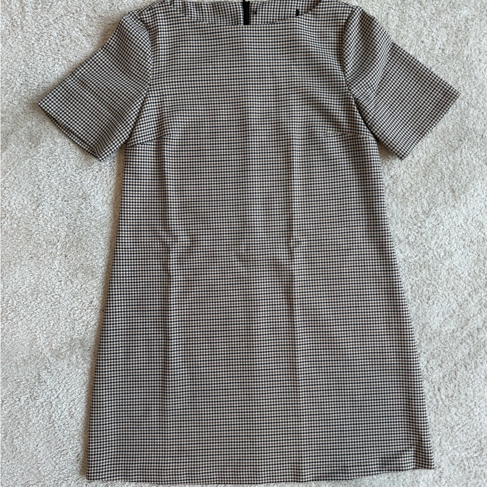 Zara Black and White Houndstooth Mini Dress